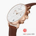 PI42RGLEBRXX &Rose gold men's watch with white face and brown leather strap