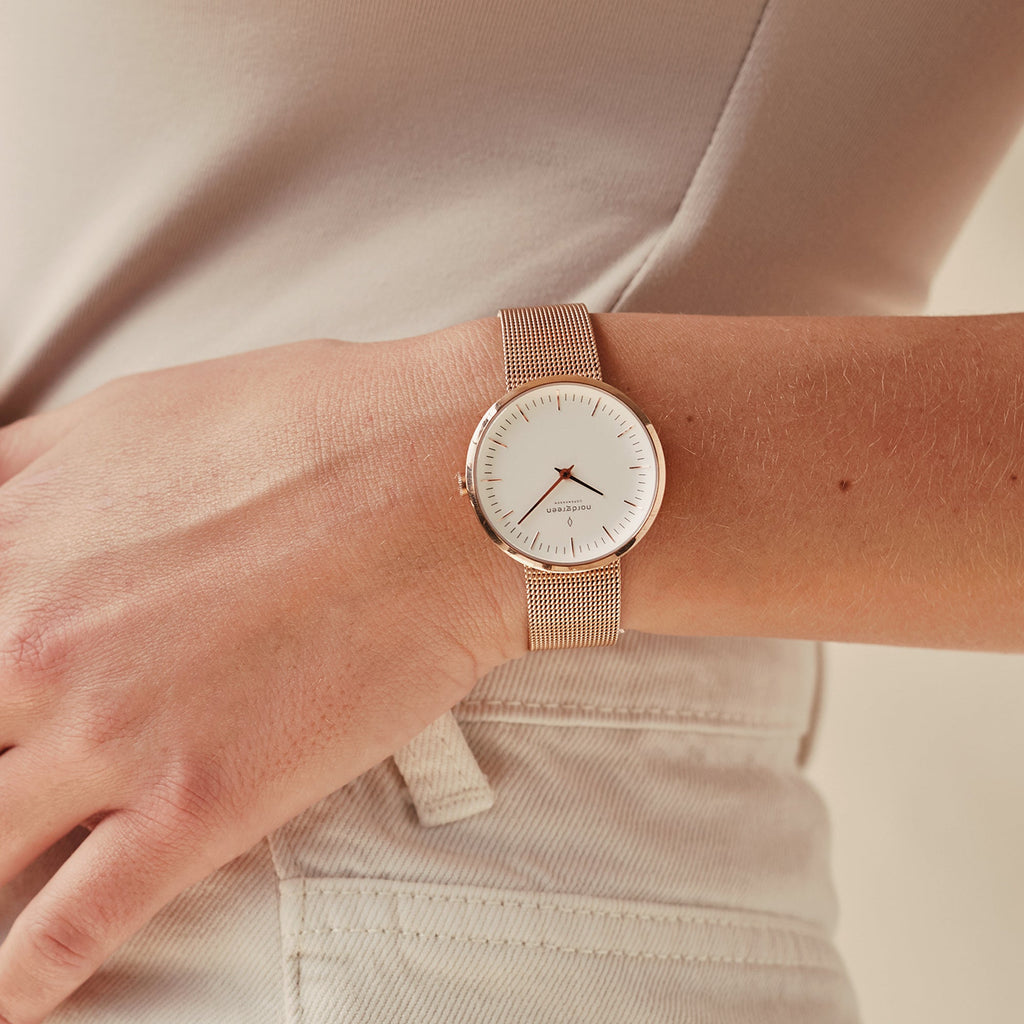 Infinity - BUNDLE White Dial Rose Gold | Rose Gold Mesh / Grey Leather Straps