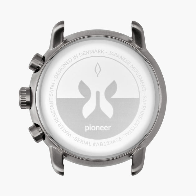 Pioneer - BUNDLE White Dial Gun Metal | Gun Metal 3-Link / Black / Brown Leather Straps