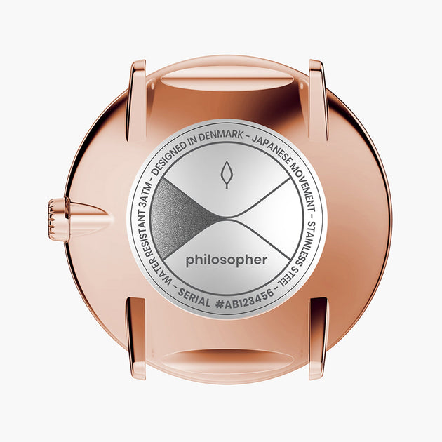 Philosopher - BUNDLE White Dial Rose Gold | Brown / Black / Mesh Straps