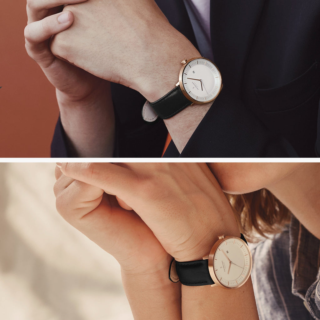 Philosopher - BUNDLE White Dial Rose Gold | Rose Gold Mesh / Brown Leather Straps