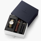 Unika Gift Set - White Dial Gold with 2 Additional Strap
